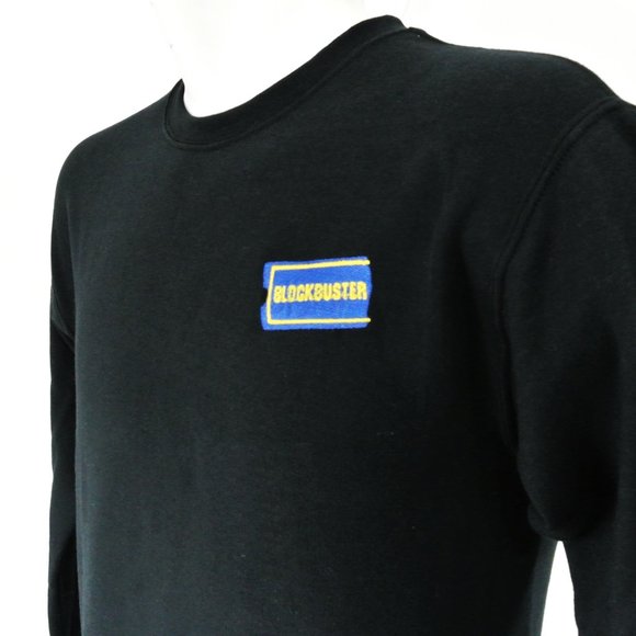 BLOCKBUSTER VIDEO VIntage Black Sweatshirt Employee Uniform Shirt Size XL - Picture 3 of 9
